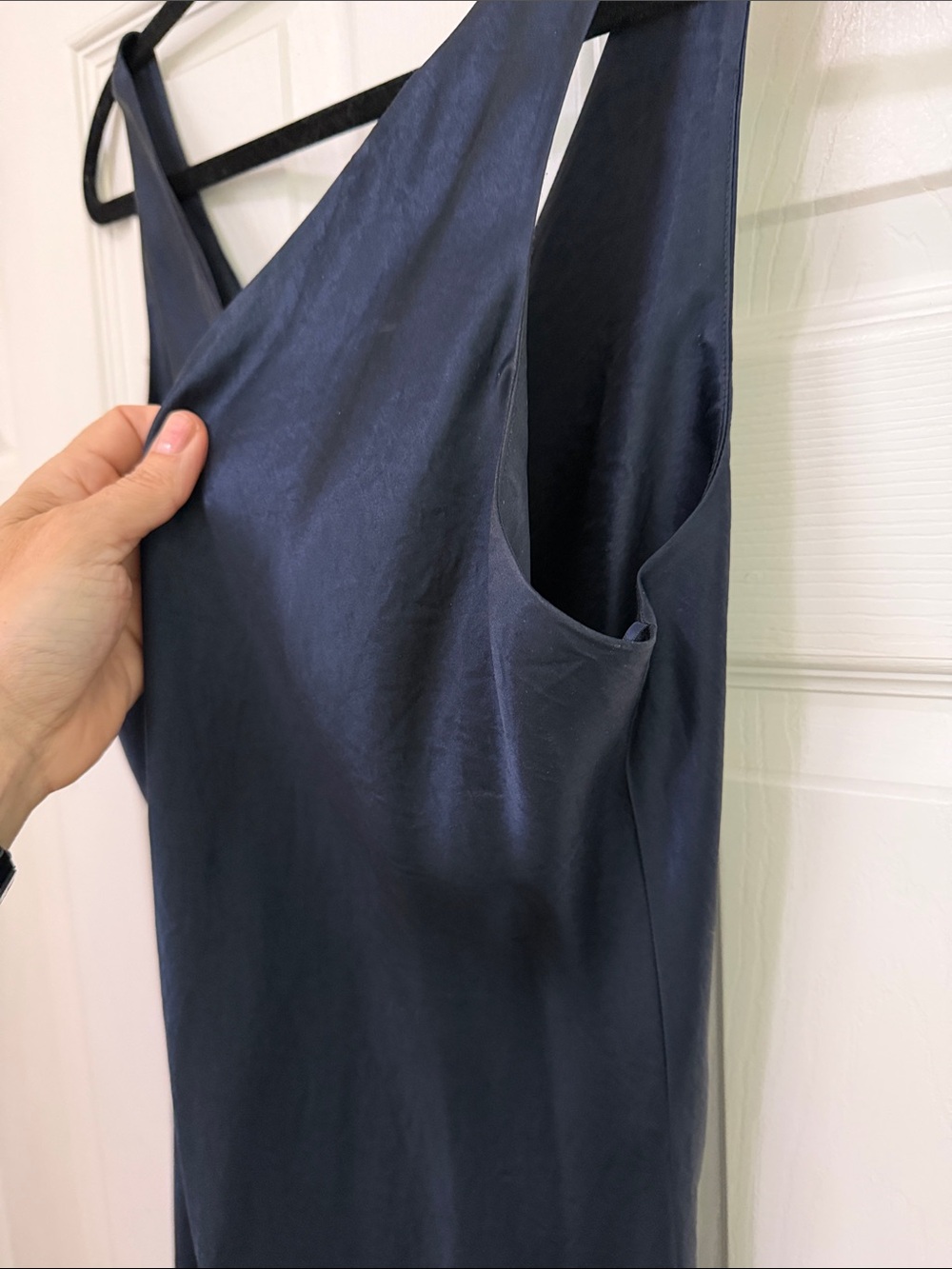 Vince Navy V-Neck Midi Slip Dress - Picture 4 of 5